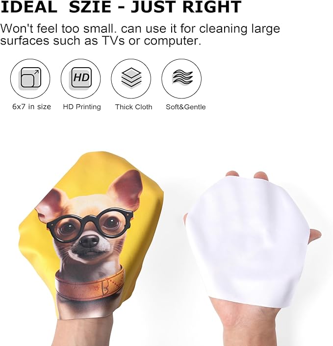Anywind Glasses Cleaning Cloth for Eyeglasses - Multicolor Eyeglass Clean Cloths - Lens Cleaning Cloth for Camera, Glasses, Screens, Phones and Delicate Surfaces, Cute Design- 6x7in-6P