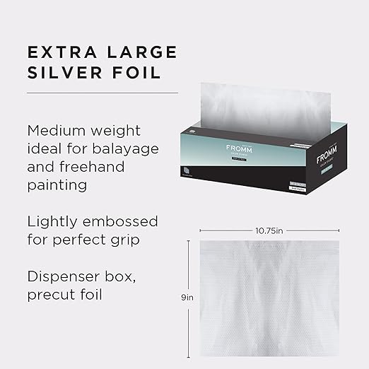 Fromm Pop Up Hair Foils, Ideal for Longer, Thicker Hair Types, Cosmetology Supplies, Hairstylist Essentials, Ideal for Highlighting and Coloring, Precut, 9" x 10.75", 500 Foil Sheets