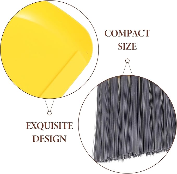 VOSAREA Small Dustpan and Brush Set, Lemon Mini Dustpan and Brush Whisk Broom and Dust Pan Set, Tiny Cleaning Broom Mini Hand Broom for Table, Desk, Keyboard Pet Nest