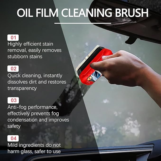 CAPEDIEM 2026 NEW Automotive Oil Film Cleaning Brush for Car Windows,Glass Cleaning Board, Suitable for Windshield Glass Oil Film Remover, Car Windshield Cleaner (whith)