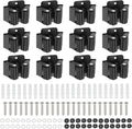 PATIKIL Broom and Mop Holder, 12 Pack Wall Mounted Stainless Steel Mop Hanger Heavy Garden Tool Organizer Rack Hanging Clips with Screws for Home Garage, All Black