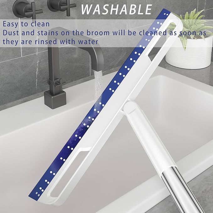 Multifunction Magic Broom, Extended Indoor Detachable,3-in-1 Sweeper Removing Dust Liquid Hair, Adjustable Floor Squeegee,Magic Broom as seen on tv(Blue)