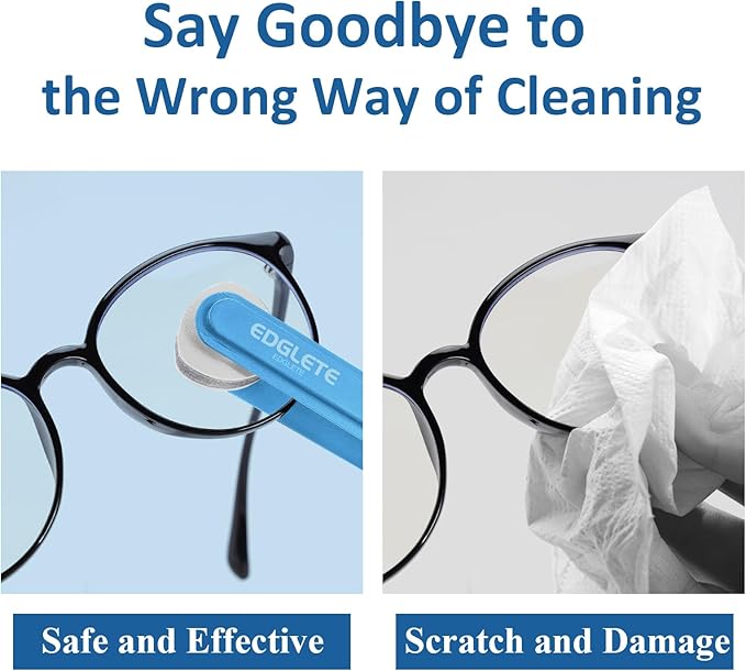 Glasses Cleaner Eyeglass Cleaning Kit, Lens Cleaners Spray with Microfiber Cloth, Portable Glasses Cleaning Kit for Travel, Safe Eyeglasses Cleaner Tool, No Streaks Scratch, SkyBlue