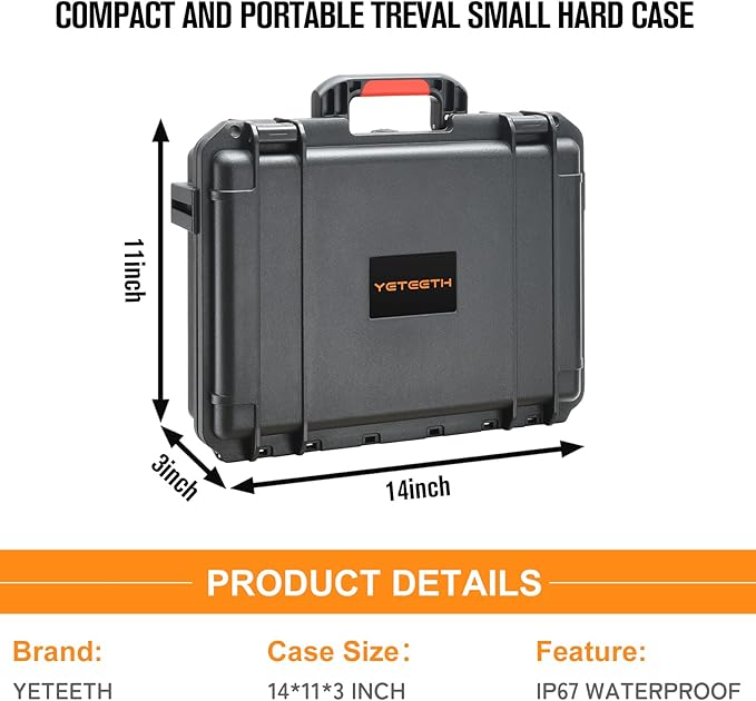 Hard Case for DJI Mini 4 Pro: Waterproof Hard Shell with Foam for DJI Drone Mini 3 Pro/Min3/RC2/RC/RC-N2/N1| Travel Carrying Storage Box for fly more combo Batteries and Accesories Kit ( Case Only)