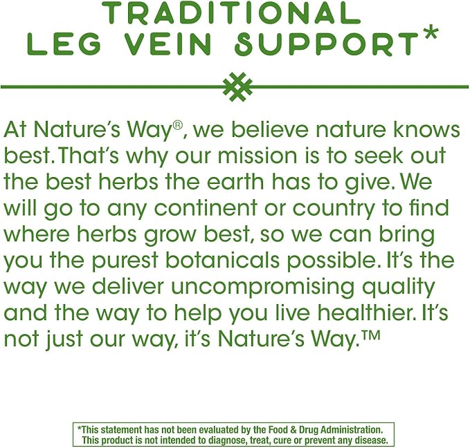 Nature's Way Butcher's Broom Root, Traditional Leg Vein Support*, 100 Vegan Capsules (Pack of 2)