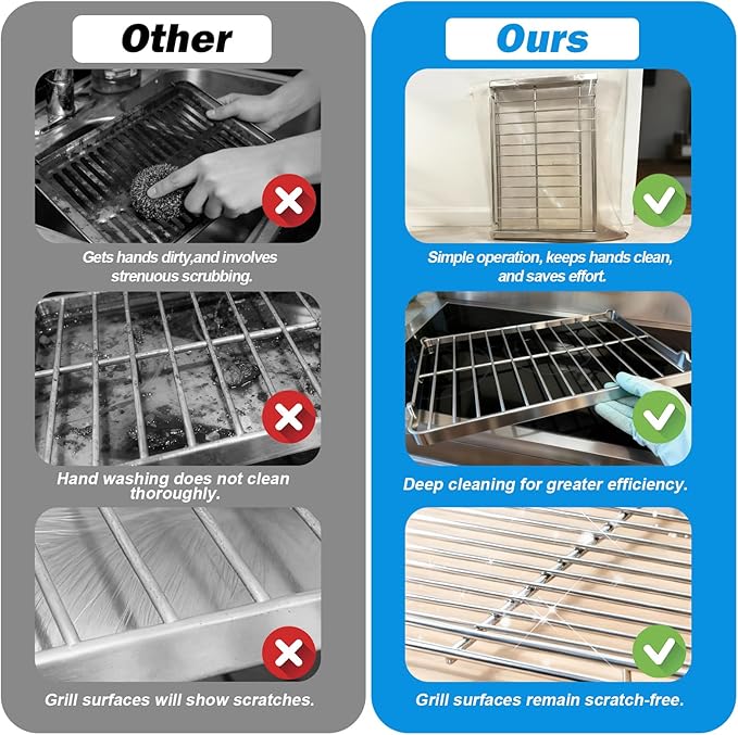 XANGNIER 16 Pack No Scrub Oven Rack Cleaning Bags,No Cleaner Included,Simple to Use,No Messy Hands Reusable Leakproof Soaking Cleaner Bags for Removable Metal Rack,BBQ Grills,Grill Grate