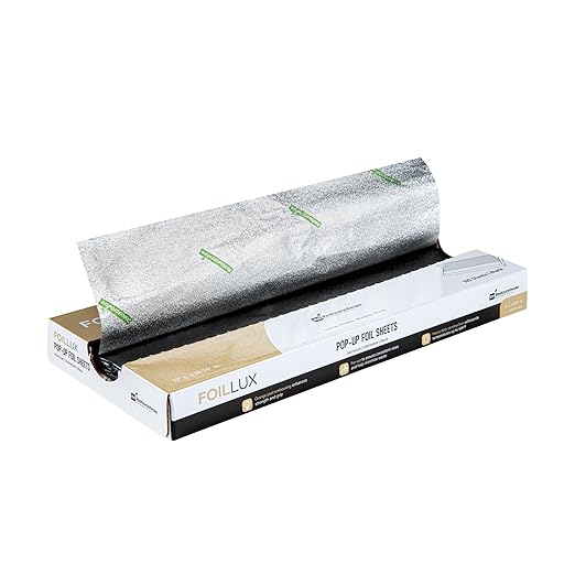 Restaurantware-Foil Lux 12 x 10.8 Inch Pop-Up Foil Sheets, 100 Disposable Foils Papers For Food - Orange Peel Embossing, Interfolded, Black Aluminum Foils Sheets, Greaseproof, Freezable, Oven Ready