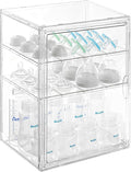Baby Bottle Organizer – 3 Tier Acrylic Bottle Storage Organizer container, Clear Plastic Bottle Station Organizers Drawers for Countertop Kitchen Cabinet Vanity, Bathroom