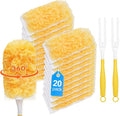 Duster Refill Compatible with Swiffer Duster Handle, 360 Heavy Duty Duster Refills with 2 Handles, Compatible with Swiffer Duster Refills for Dusting Vents, Baseboards, Furniture, 22 Count