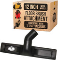 MP Maresh Products Vacuum Brush Attachment Compatible with Central Vac - Horse Hair Bristles for Thorough Cleaning, Bare Floor or Wall Brush, Replacement Part for Central Vac - 12" with Wheels (Black)