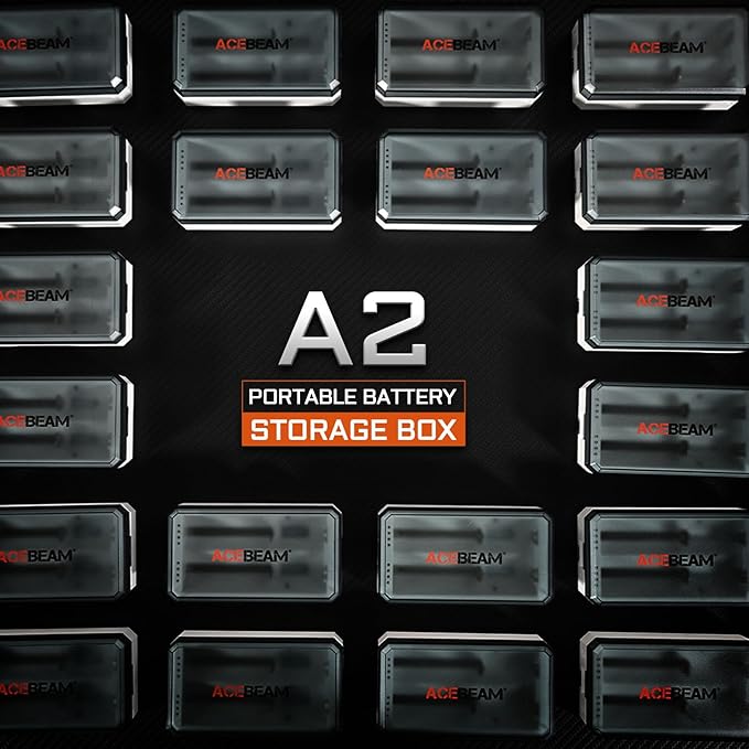 ACEBEAM A2 Portable Battery Storage Box, Battery Charger, Battery Storage Organizer, Battery Box, Battery Storage Case