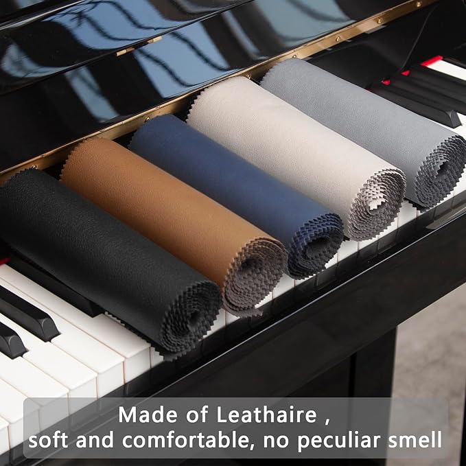 Piano Keyboard Anti-Dust Cover High Technology Fabric Key Cover Cloth Fit For Upright Piano, Electric Piano & Grand piano (Dark blue) (Gray)