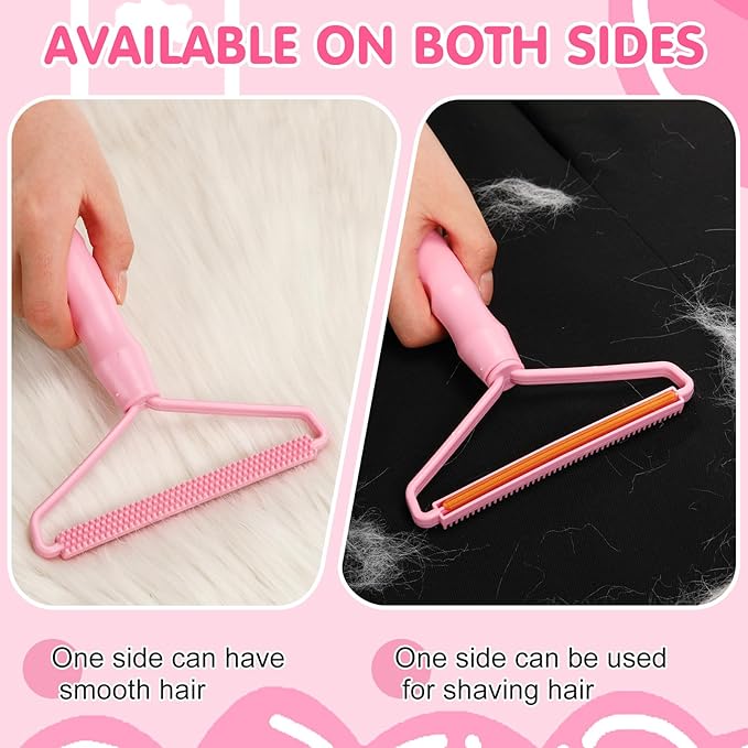 Honeydak 3 Pieces Hair Remover Tool Dog Hair Remover Pro Silicone Cleaner Brush Roller Fuzz Hairball Brush for Carpet Rake, Car Mat, Couch, Pet Bed, Clothes(Pink)