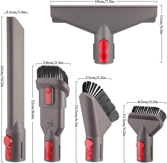 for Dyson Vacuum Attachments Parts Kit V8 V11 V15 V12 V10 V7 Gen5 Cordless Replacement Head, Deep Cleaning of Multi-Functional Accessories, Suitable for Various Settings Such as Homes & Cars