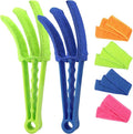 Window Blind Cleaner Duster Brush Kit 2 Pack Brush with 6 Microfiber Sleeves - Blind Cleaner Tools for Window Blinds Air Conditioner Jalousie Dust