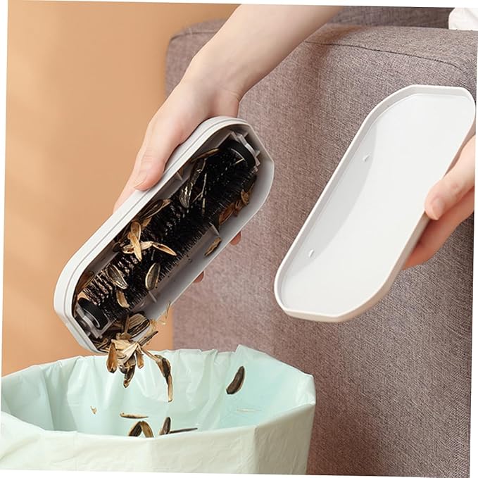 Cabilock Handheld Hair Removal Brush 7.87 Inch Multi-Functional Crumb Sweeper for Sofa Table Floor Nutshells Bread Crumbs Cleaning with Ergonomic Abs Handle