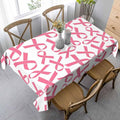 Pink Ribbon Table Cloth 52x70 Cancer Medical Awareness Rectangular Tablecloth Polyester Washable Table Cover for Dining Kitchen Banquet Picnic Rustic Decorative