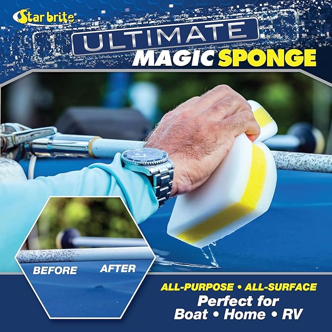 STAR BRITE Ultimate Magic Sponge - Boat Scuff Eraser Melamine Scrubber with Reinforced Core - 18 Pack (041018)