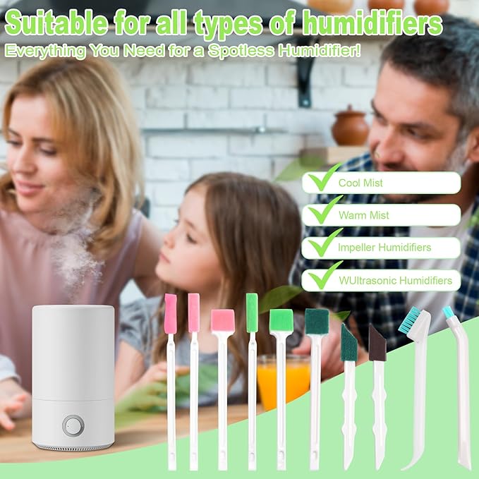 Humidifier Cleaner Brush Set 14Pcs,Small Cleaning Brush Tight Spaces for for Humidifiers, Keyboards, Tiles, Bottles and Tight Spaces,Household Cleaning Tools kit.