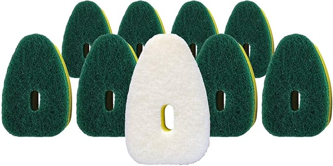 Smilyeez Green Heavy Duty Scrubbing Sponge Refill for use with The Dish Daddy (Reg. TM) Dishwand (10 Pack) Refill Head