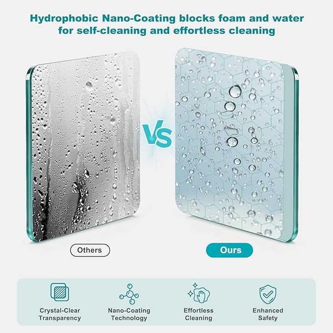 36" D x 36" W x 72" H Neo-Angle Frameless Shower Door, 1/4” (6MM) SGCC Tempered Glass with Explosion-Proof Film and Nano Coating, Brushed Nickel Stainless Steel Frame