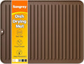 Songrey 16" x 12" Silicone Dish Drying Mat, Kitchen Counter Drying Pad for Sink Dishes or Under Rack, Multi-Use as Heat Resistant Trivet, Coffee Bar Mat