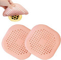 2-piece Anti Clogging Drain clamp Set, Silicone Shower Drain Cover with Suction Cup, Hair Collector for Bathtub and Bathroom Drain Pipes to Prevent Drain Pipe Blockage (Pink)
