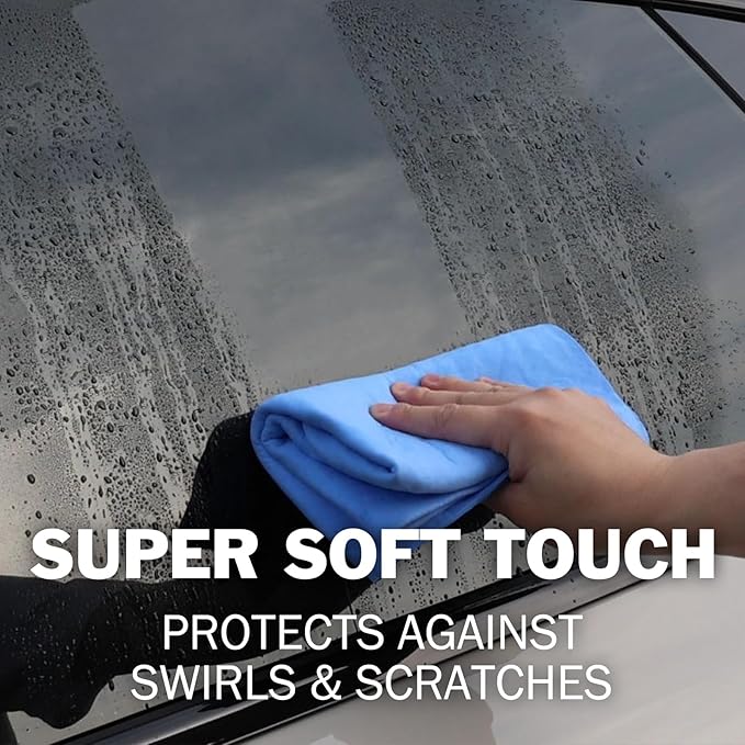 3 Pack Premium Chamois Towel for Car, 26”x17” Shammy Cloth for Car Drying, Super Absorbent Shammy Towel for Car, Reusable Soft Car Drying Towels