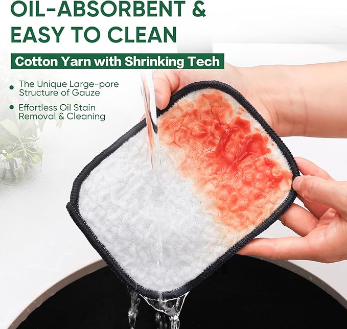 18 PCS Five-Layer Non-Scratch Multipurpose Steel Wire Dishcloths, Reusable Quick-Dry Odor-Free Scrub Cloths for Dishes, Kitchen Cleaning Cloths for Cookware, Sinks, Stove