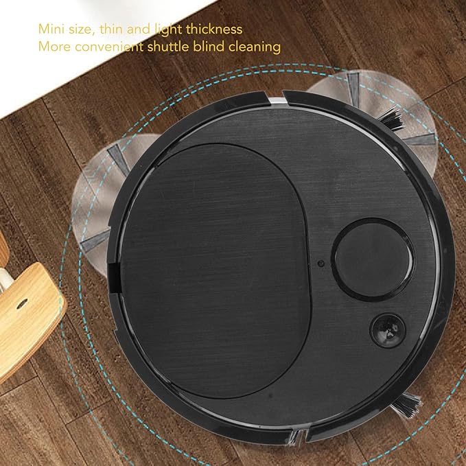 Robot Vacuum Cleaner, Multifunctional USB Charging Mini Robot Vacuum Sweeping Robot for Wooden Flooring Tile Carpet (Black)