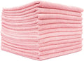 The Rag Company - All-Purpose Microfiber Terry Cleaning Towels - Commercial Grade, Highly Absorbent, Lint-Free, Streak-Free, Kitchens, Bathrooms, Offices, 300gsm, 12in x 12in, Pink (12-Pack)