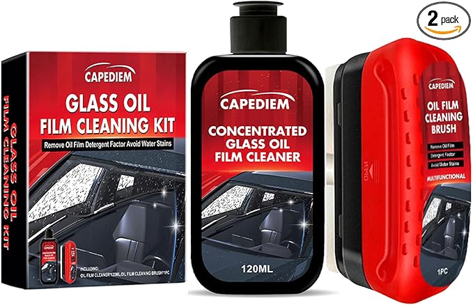 CAPEDIEM 2026 NEW Automotive Oil Film Cleaning Brush for Car Windows,Glass Cleaning Board, Suitable for Windshield Glass Oil Film Remover, Car Windshield Cleaner (black)