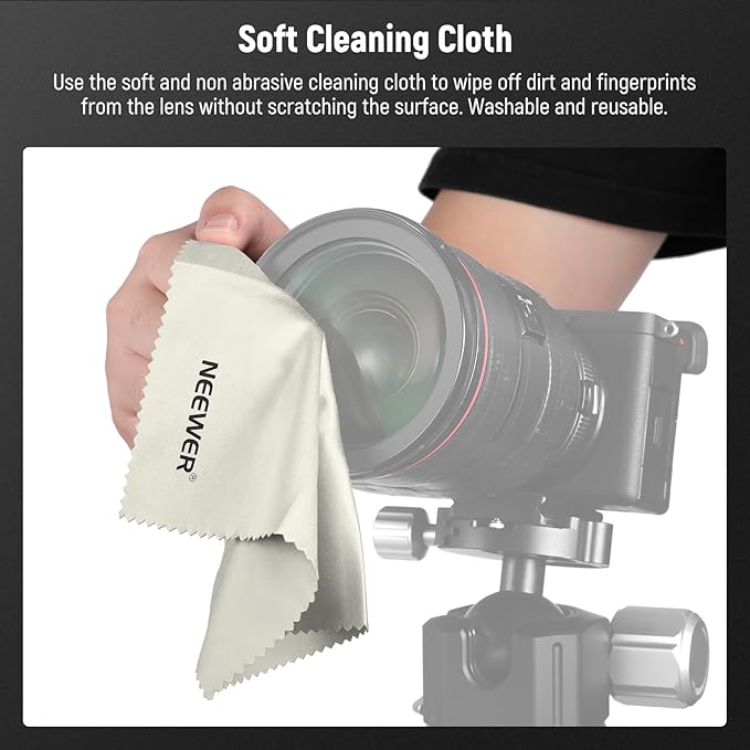 Neewer 67mm Lens Cap Kit (2 Pack), Lens Cover with Anti Loss Strap and Cleaning Cloth, Compatible with Canon Nikon Sony Fujifilm Panasonic Camera Lens of 67mm Diameter