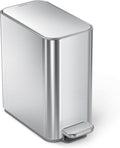 simplehuman Small Bathroom Trash Can with Lid, Stainless Steel Waste Basket, 5 Liter / 1.3 Gallon, Brushed
