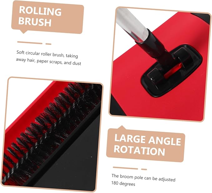 1Set Adjustable Height Manual Carpet Sweeper with Rotating Brush Rolls for Pet Hair and Dust Removal Versatile Push Broom Vacuum Cleaner for Carpets Rugs Hard Floors and Tiles
