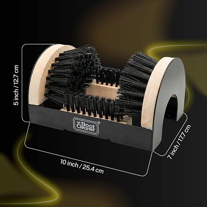 Heavy Duty Wooden Shoe Brush Cleaner Outdoor Floor Mount or Portable, Commercial Boot Scraper/Scrubber with Hardware