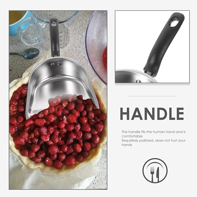 DOITOOL Stainless Steel Dustpan Handheld Scoop Pan with Bakelite Handle 15.15 Inch Large Capacity Metal Dust Pan for Home Cleaning and Household Sweeping