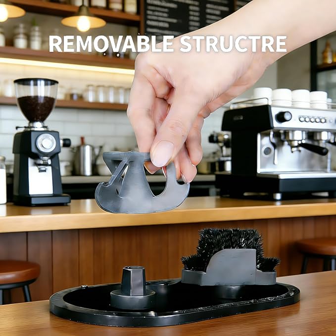 Premium Espresso Clean Holder,Coffee Portafilter Cleaning Kit,Coffee Machine Filter Cleaning Device for 51/53/58mm Systems,Electric Automatic Knock Box Cleaner (THREE)