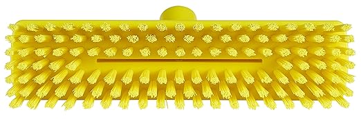 Vikan 70416 Deck Scrub,Waterfed,Stiff,11",PP/PBT,Yellow