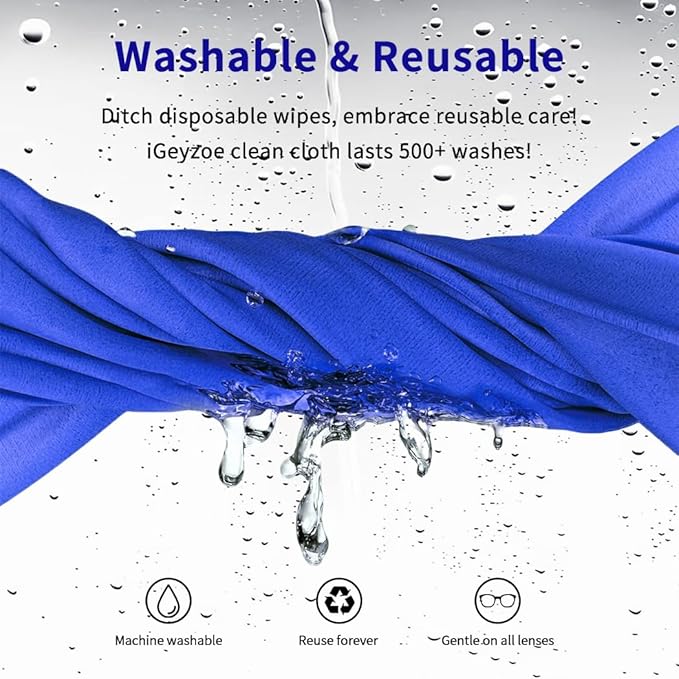 20 Pack Microfiber Glasses Cleaning Cloths - Glasses Wipes Ultra Soft & Reusable Eyeglass Lens Cleaner for Eyeglasses, Cameras, Phones