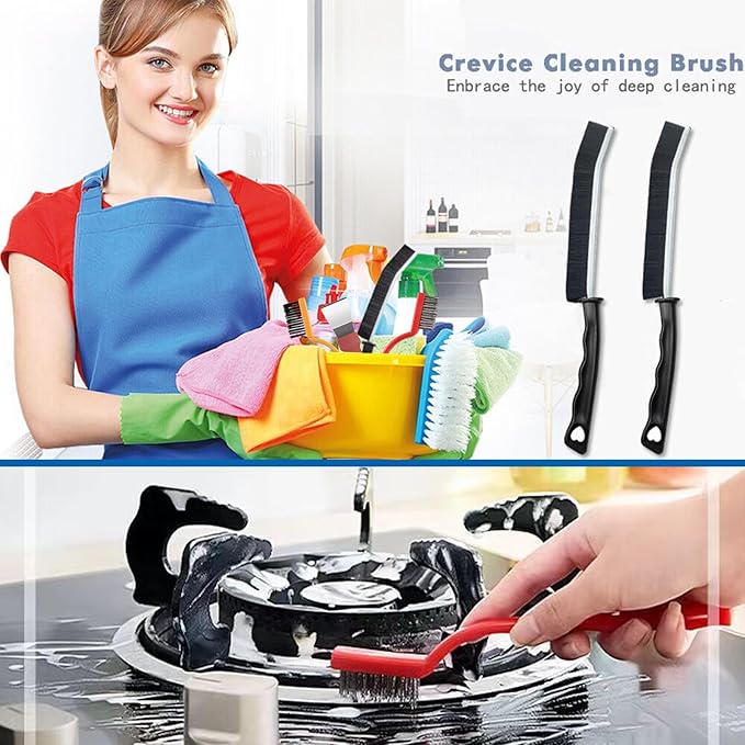 Hard Bristle Crevice Cleaning Brush 7pcs Multifunctional Crevice Gap Cleaning Brush Tools for Household Hand-held Groove Gap Cleaning Tools for Kitchen Bathroom Cleaning Brushes Kit