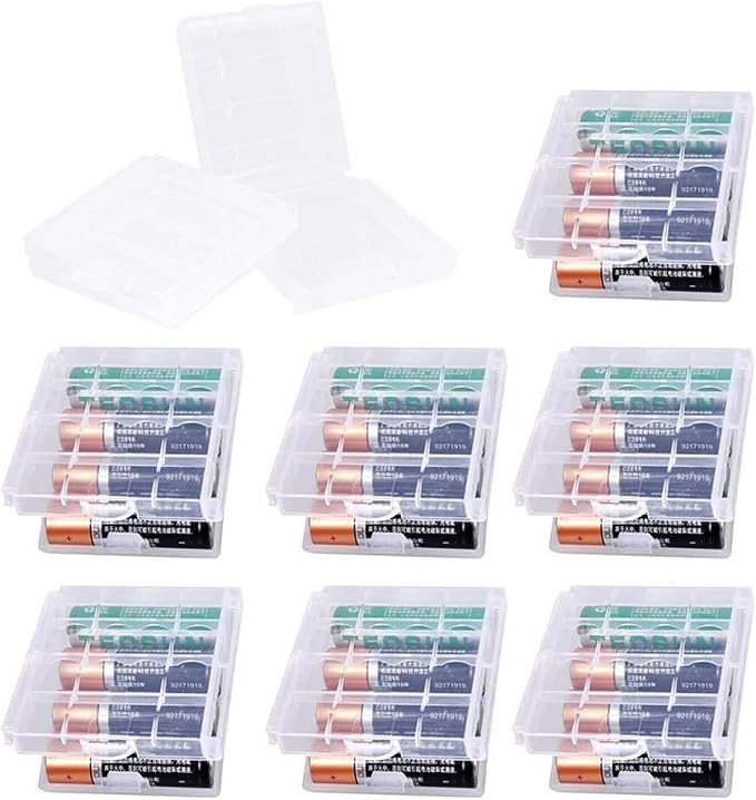 10 Pcs Clear Plastic Cell Battery Storage Case Holder Box, AA/AAA Cell Battery Storage Case, Batterys Cases Hard Plastic Batteries Storages Boxes, for AA/AAA Batteries and Rechargeable Batterie