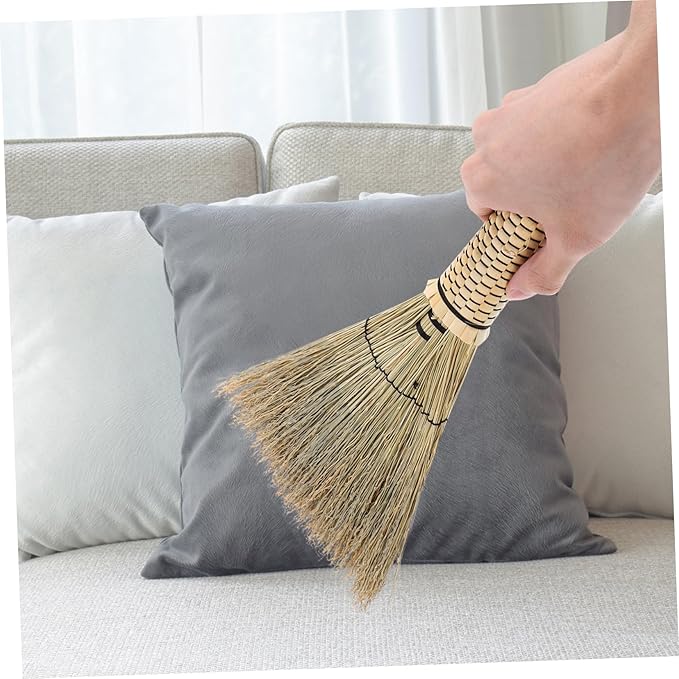 Mini Woven Corn Broom with Short Handle Soft Brush for Sweeping Bedrooms Sofas and Carpets Handmade Cleaning Tool for Indoor and Outdoor Use
