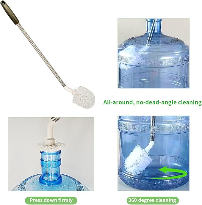2-Pack Bucket Brush, Kettle Brush, Cleaning Extra Long Bottles, Gallon Jug Cleaner, Water Bottle Cleaner.