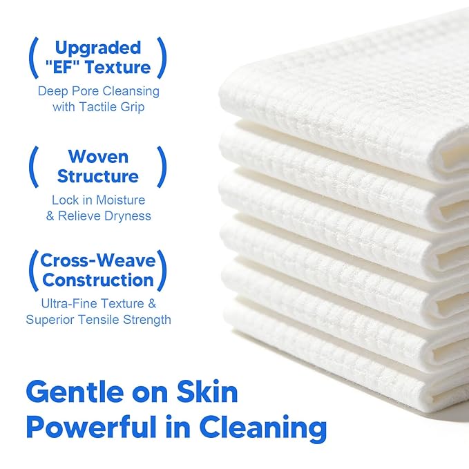 Disposable Face Towels, 50 Count Ultra Soft Biodegradable Facial Cleansing Cloths, Lint-Free Makeup Remover Cloth in Paper Box
