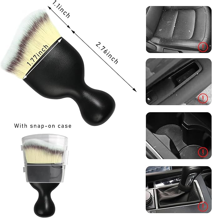 Car Interior Dust Brush, Soft Scratch Free Auto Detailing Brushes, Universal Vehicle Interior Cleaning Tool for Automotive Dashboard, Air Vents, Leather(Beige)
