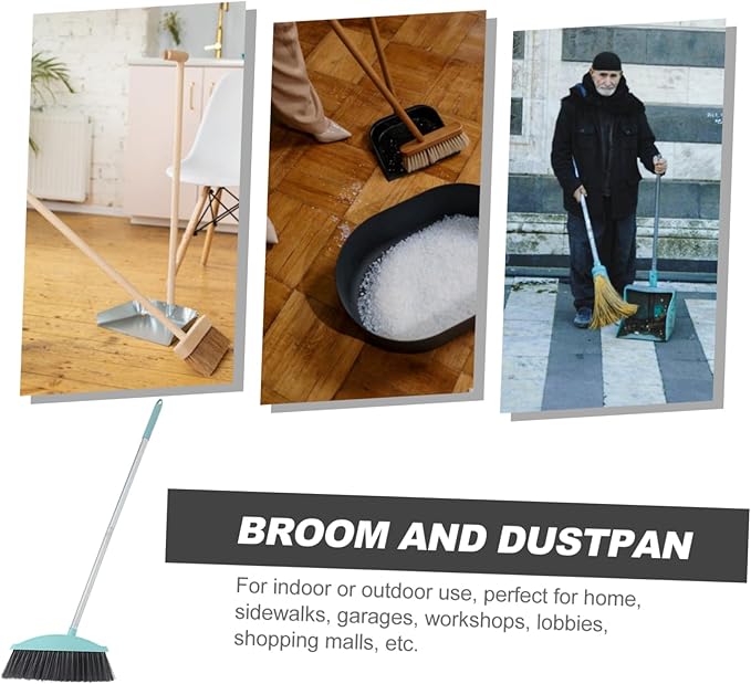 Heavy Duty Handle Broom for Indoor and Outdoor Cleaning Soft Bristles for Dust and Pet Hair Removal Floor Sweeper for Use