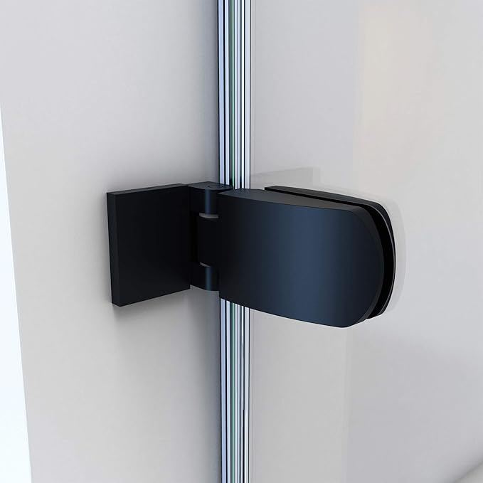 DreamLine Aqua Uno 34 5/16 inch W x 58 inch H Frameless Hinged Tub Door in Matte Black