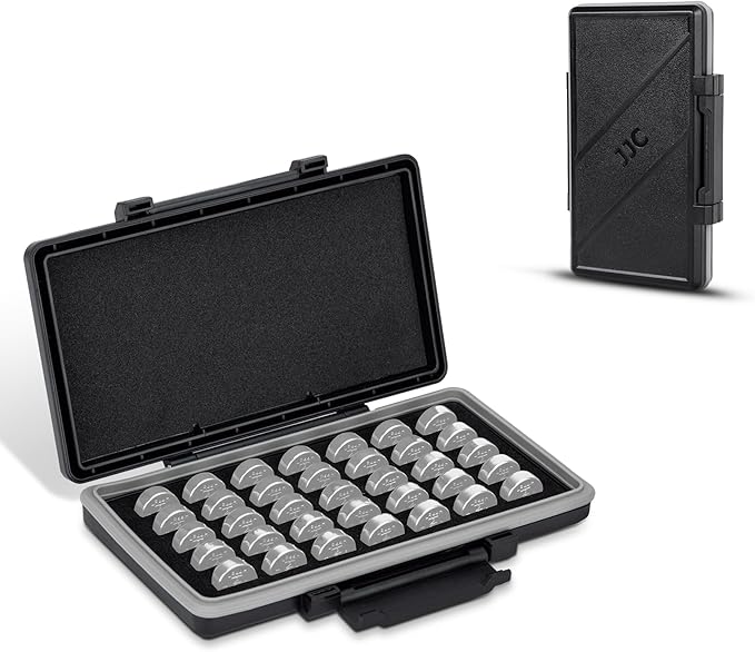 LR44 Size 675 Battery Case Holder, Water-Resistant Compact Button Coin Cell Batteries Storage Organizer Container for 35x LR44 AG13 357 303 L1154F A76 SR44 SR44W P675 AG13 ZA675, Battery Not Included