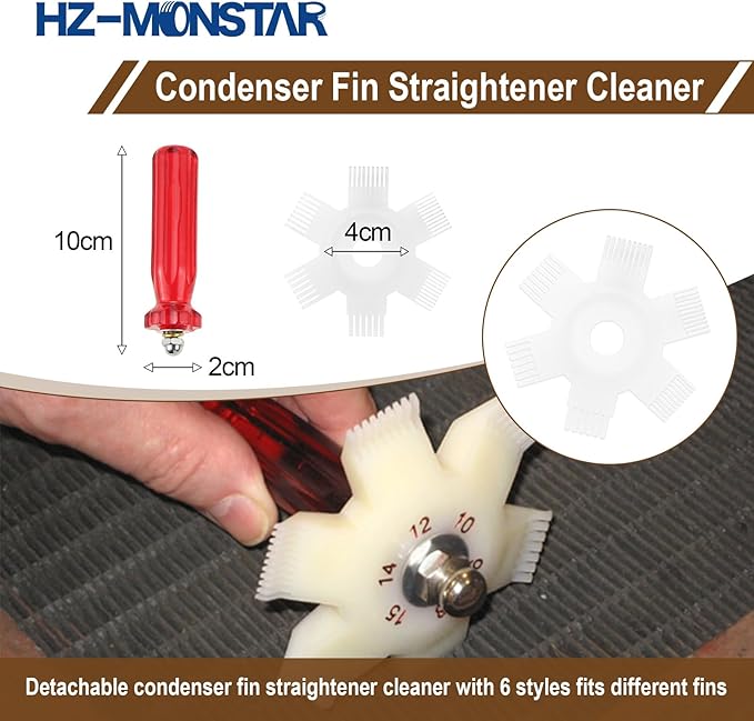 4 Pcs Air Conditioner Condenser Fin Cleaning Brush, Coil Condenser Brush AC Fin Comb, Stainless Steel Air Refrigerator Fin Cleaner Whisk Brush Evaporator Radiator Repair Tool, AC Coil Cleaner Brush